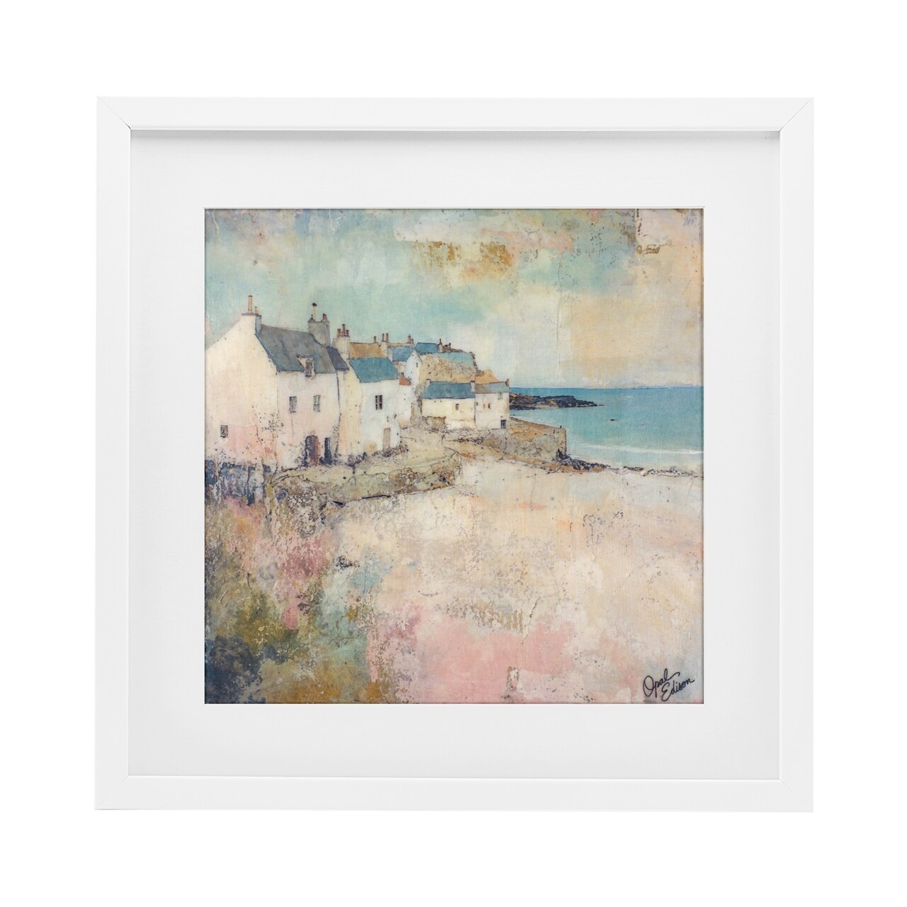 Stupell Industries Town Corner Architecture Framed Print Under Glass, design by Opal Edison